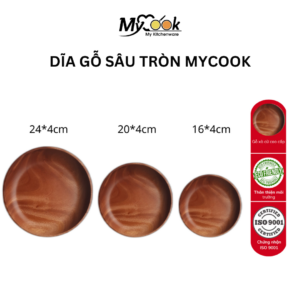 Dĩa gỗ tròn lòng sâu MyCook