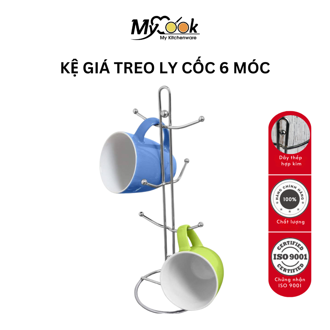 Kệ giá treo ly cốc 6 móc MyCook