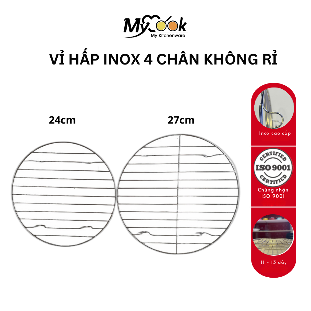Rế hấp - Vỉ hấp inox 4 chân MyCook