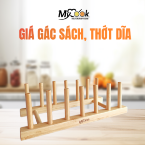 Khay Gác Dĩa MyCook, Giá Để Đĩa Gỗ Tự Nhiên MyCook